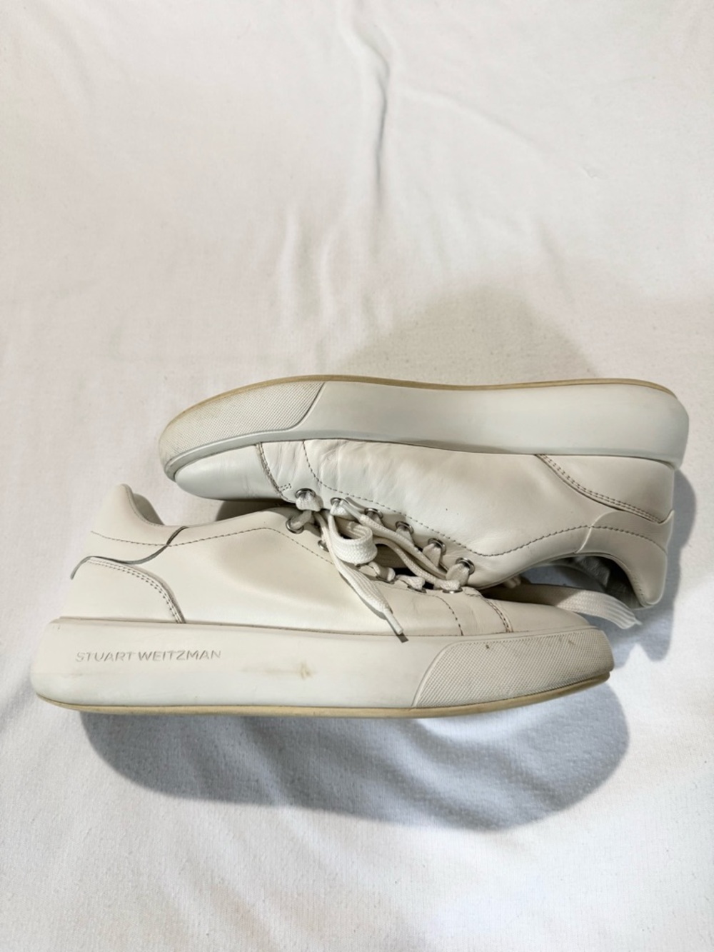 Stuart Weitzman New York Women’s Sneakers Size 9 White Leather